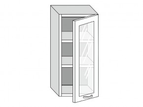 19.40.3 Шкаф настенный (h=913) на 400мм с 1-ой стекл. дверцей в Стрежевом - strezhevoj.magazinmebel.ru | фото