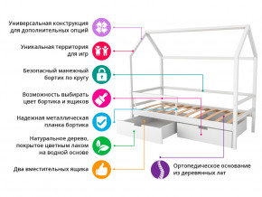 Кровать-домик Svogen с фото с ящиками и бортиком графит/мишки в Стрежевом - strezhevoj.magazinmebel.ru | фото - изображение 2